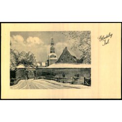 Frederiksborg Slot i Sne - Gldelig Jul - Slotskirken - Rudolf Olsen 12831 - Ubrugt