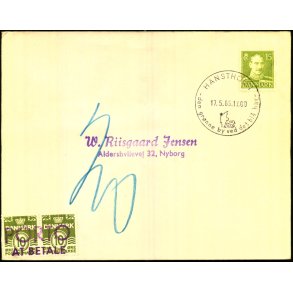 Efterporto - Brev fra Hanstholm  17 - 5 - 1965 - Efterporto 20 re