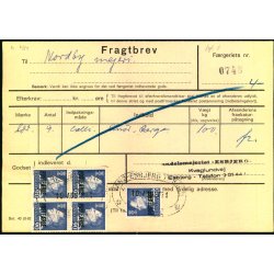 Fragtbrev - 5x 90 re Fr IX  Prov. - Fra Esbjerg til Fan 10. Aug. 1971  