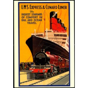 LMS Express & Cunard Liner - Modernn Postcard BB 116 - Ubrugt