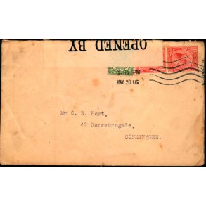 Censurbrev fra England.  20 - 5 - 16 - Til Kbenhavn