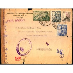 Luftpost - Censurbrev fra Spanien  9 - 11 - 43 - Til Danmark - Rifter !