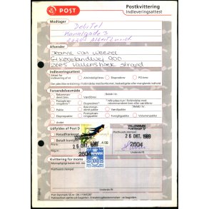Postkvitering - ? -  26. Okt. 199 - 5,00