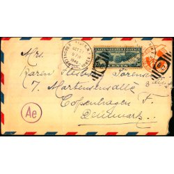 Luftpost Brev fra U.S.A. til Danmark - 21 - 10 - 1940 - Censureret
