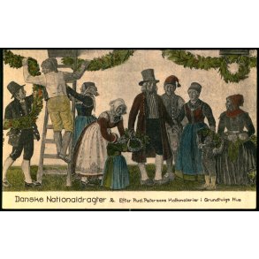 Danske Nationaldragter - 2 - R. Petersens Kalkmalerier i Grundtvigs Hus - V. Tryde - Ubrugt