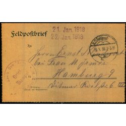 Feldpostbrev - 19 - 1 - 18 - Til Hamburg