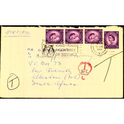 Efterporto - Brev fra England  19 - 6 - 1965 - Efterporto T 21 C.