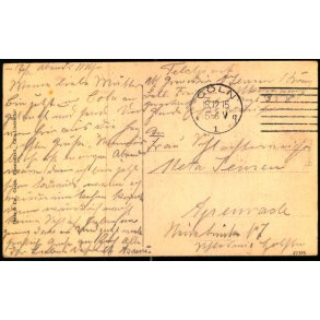 Feldpost - Cln 18 - 12 - 15  - Til Apenrade - Billedside : Cln a Rh.