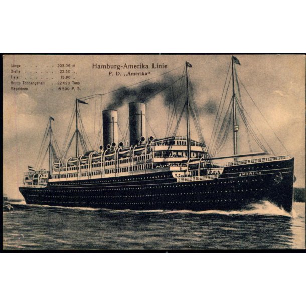 Hamburg Amerika Linie - P.D. AMERIKA - Nietling u/n - Ubrugt