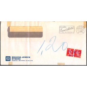 Efterporto - Ufrankeret Brev fra Nyborg 5. Nov. 1969 - 