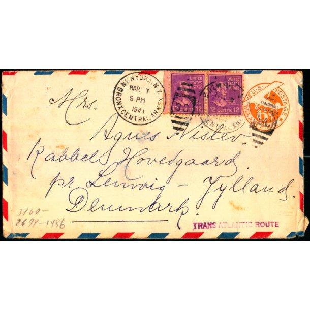 Censurbrev fra U.S.A.   7  - 3 - 41 - Til Danmark