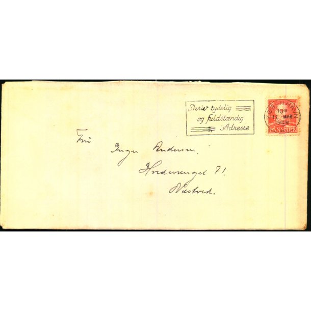 Perfin - Gentofte Kommune p Brev - Stemplet 12 - 3 - 48 - Brugt