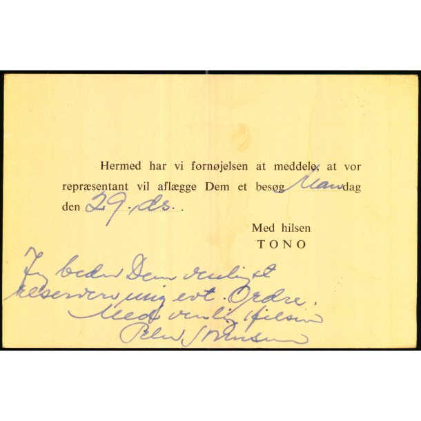 Tono  - u/n - Brugt.