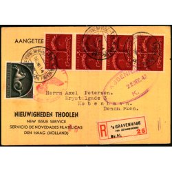 Rekomaderet - Censurpostkort fra Holland  22 - 12 - 43 - Til Danmark