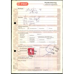 Postkvitering - 1 Brev - 15.  Jan. 1999 - 5,00 kr.