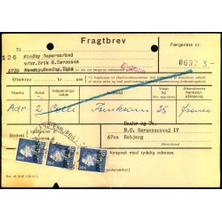 Fragtbrev - 3x 90 re Fr IX  Prov. - Fra Esbjerg til Fan 19. Aug. 1971  - Arkivhuller !