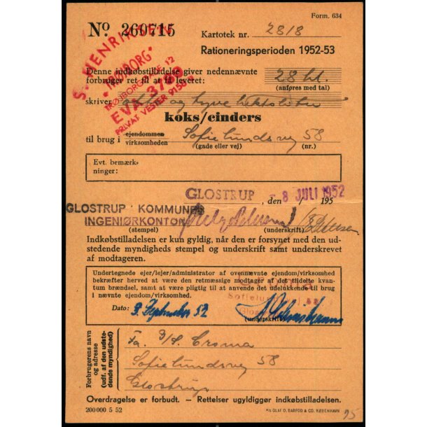 Indk�bstilladelse - Koks/cinders