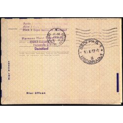 Luftpost Brev fra D.D.R. til Jugoslavien - Poste restante - Retur 8 - 10 - 57