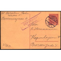 Censurpostkort fra strig  25 - 11 - 19 - Til Kbenhavn