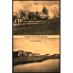 Hilsen fra Hjerpsted - K�bmandshandel - Kirke  - Johs. Timm 50 - Brugt