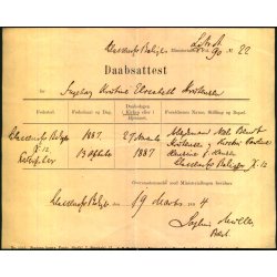 Daabsattest - Ingeborg Kristine Elisabeth Kristensen - 1887