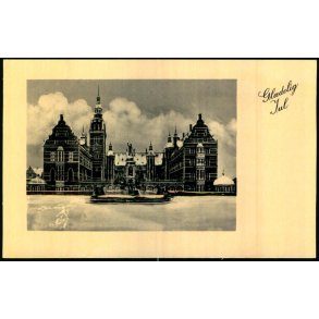 Frederiksborg Slot i Sne - Gldelig Jul - Slotskirken - Rudolf Olsen 12832 - Ubrugt