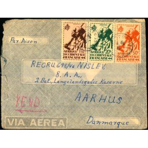 Luftpost Brev fra Fransk Oriental Africa til Danmark - 13 - 9 - 46