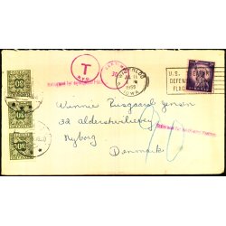 Efterporto - Brev fra U.S.A.   11 - 7 - 1955 - Efterporto  90 re