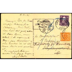  Efterporto - Postkort fra Kbenhavn til Kbh.   - 6-9-45