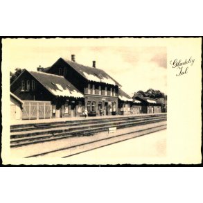 Saxkbing i Sne - Gldelig jul - ( Jernbanestationen) - Jernbanekiosken 11463 - Ubrugt