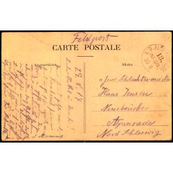 Feldpost - K.D. Feld -post -xped.   30 -8 -18 - Til Apenrade - Billedside : Pontruet