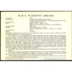 H.M.S. Warspite - Marine Museum Card 214