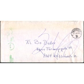 Efterporto - Ufrankeret Brev til Kbenhavn K.  - 7. 1- 1978