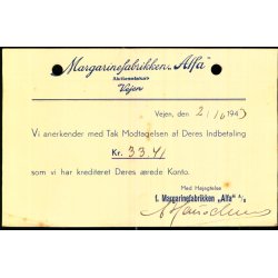 Margarinefabrikken - Alfa - Vejen - u/n - Brugt - Arkivhuller !
