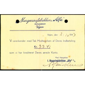 Margarinefabrikken - Alfa - Vejen - u/n - Brugt - Arkivhuller !