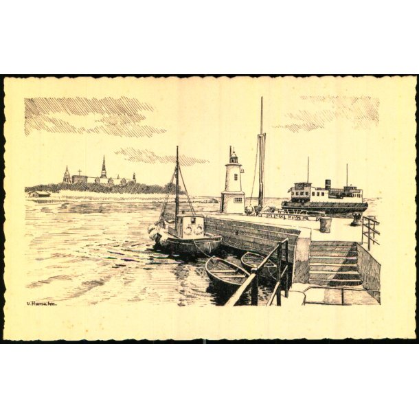 V. Hancke - Helsingr - Ved Havnemolen - Stender u/n - Ubrugt