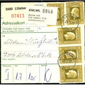 Adressekort for Postpakke - Norge - 23- 3 -77