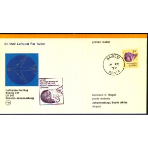 Luftpost Brev fra Kenya til Syd Afrika - 4 - 2 - 72