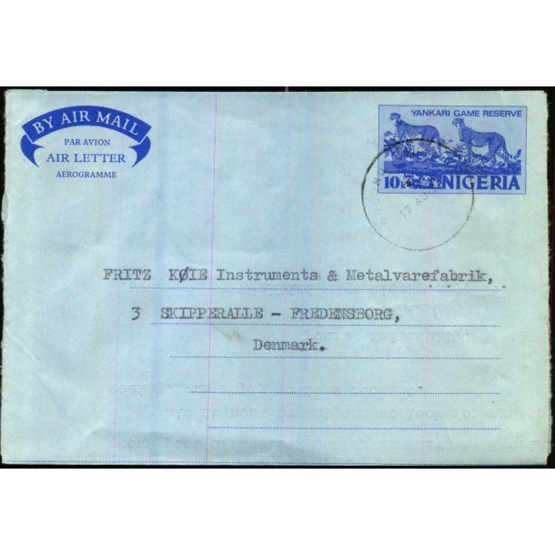 Luftpost Brev fra Nigeria til Danmark - 19 - 8 - 78