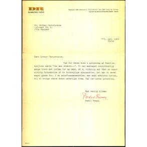 Autograf - Brev fra Bodil Graae - 1969