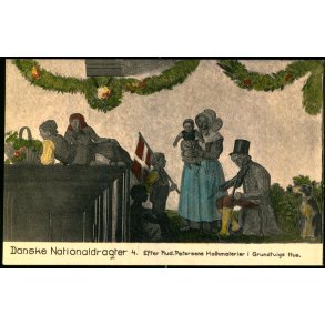 Danske Nationaldragter - 4 - R. Petersens Kalkmalerier i Grundtvigs Hus - V. Tryde - Ubrugt