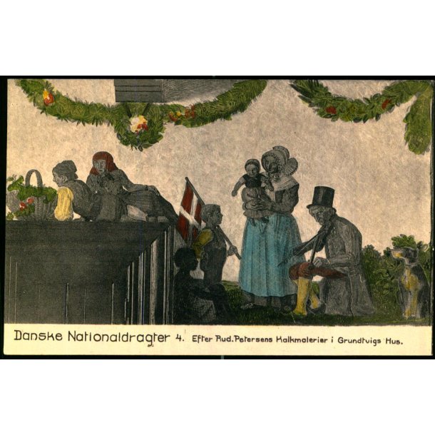 Danske Nationaldragter - 4 - R. Petersens Kalkmalerier i Grundtvigs Hus - V. Tryde - Ubrugt