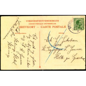 Efterporto - Postkort fra Helsingr til Grsted  2 - 1 - 19