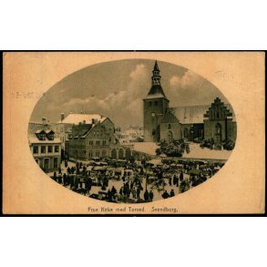 Frue Kirke med Torvet - Svendborg - A. Ltzens Bogh. u/n - Brugt