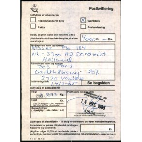 Postkvittering - Vrdibrev - 14 - 3 - 85