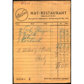 Adlon - Nat Restaurant - K�benhavn K - 1959