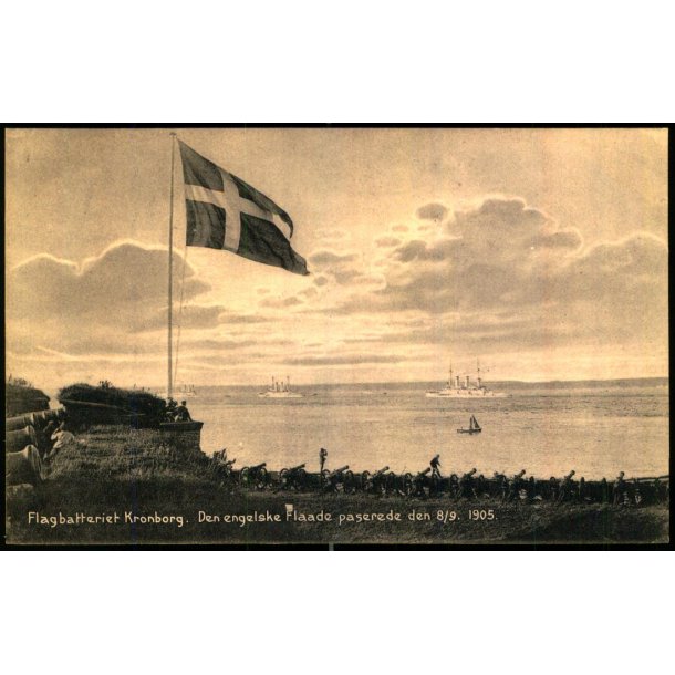 Flagbatteriet Kronborg - Den engelske Flaade den 8/9 1905 - K. Nielsen 28310 - Ubrugt
