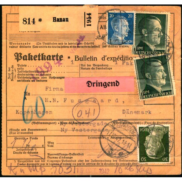Paketkarte - 17 - 10 - 42 - Tyskland