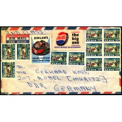 Luftpost Brev fra Kenya til st Tyskland - Uden stempel !