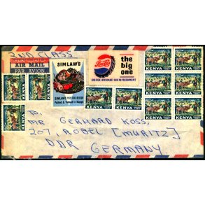 Luftpost Brev fra Kenya til st Tyskland - Uden stempel !